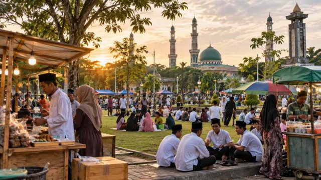 Ilustrasi kegiatan santri dan UMKM di Kediri