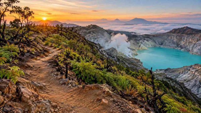 Ilustrasi konseptual pembukaan kembali wisata Kawah Ijen