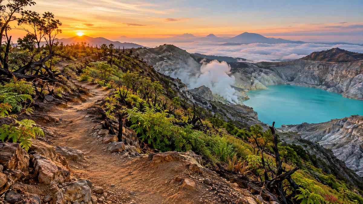 Ilustrasi konseptual pembukaan kembali wisata Kawah Ijen