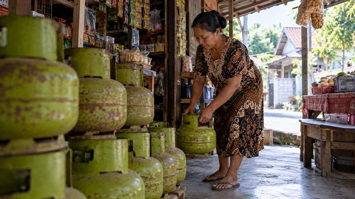 Ilustrasi tabung gas elpiji tiga kilogram