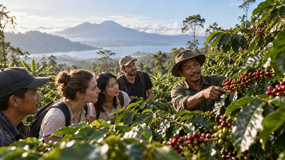 Ilustrasi wisata edukasi perkebunan kopi di Banyuwangi