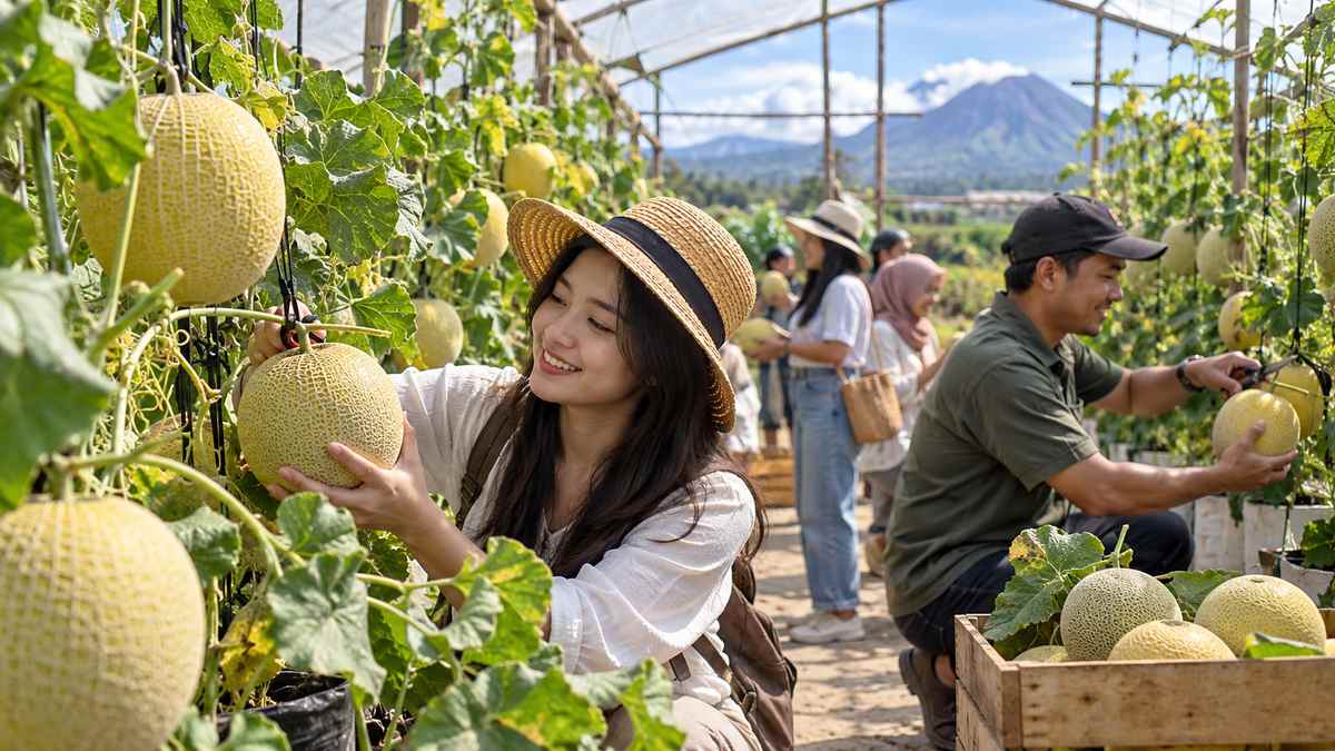 Ilustrasi konseptual wisata petik melon BUMDes Karangsoko Trenggalek