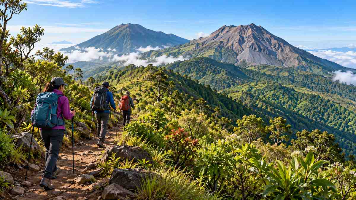 Ilustrasi jalur pendakian Gunung Arjuno-Welirang yang akan dibuka kembali
