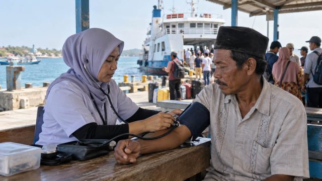 Ilustrasi layanan cek kesehatan gratis di Pelabuhan Kalianget Sumenep