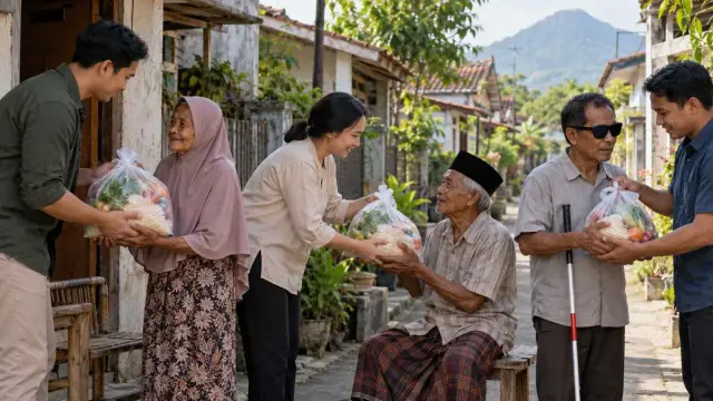 Ilustrasi bantuan sembako untuk warga rentan di Jember