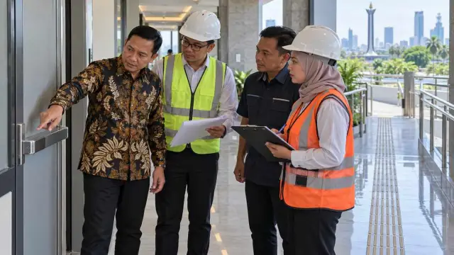 Tim memeriksa jalur evakuasi dan struktur gedung publik di Surabaya