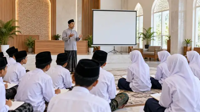 Ilustrasi edukasi pencegahan narkoba dan judi online bagi santri