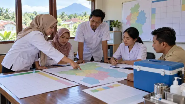 Ilustrasi pelayanan imunisasi anak di Jember