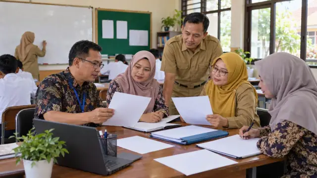 Ilustrasi monitoring evaluasi diklat ASN di sekolah