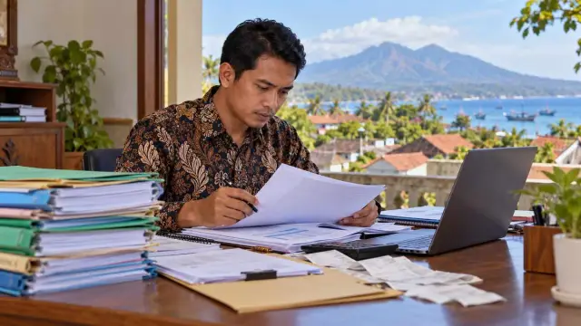 Auditor memeriksa berkas anggaran desa dan bukti transaksi di Situbondo