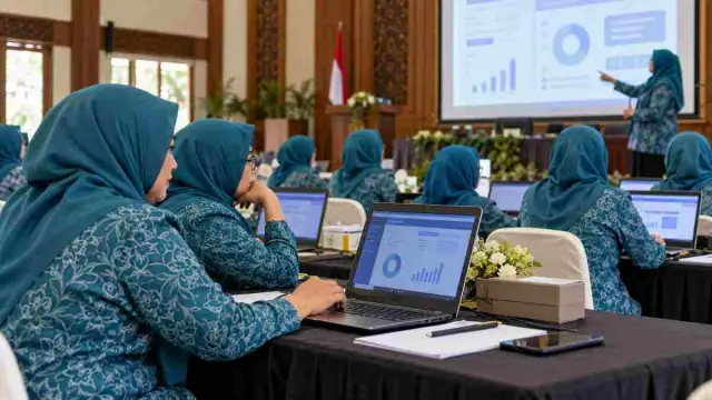 Ilustrasi pelatihan sistem informasi bagi pengurus PKK Jember
