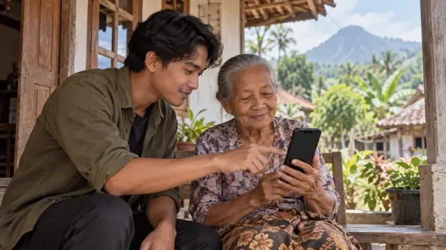 Ilustrasi persiapan relawan Perlinsos digital di Kaliwining Jember