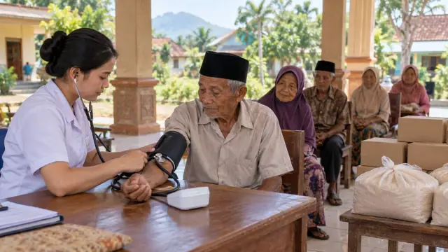 Ilustrasi pemeriksaan kesehatan lansia di Jenggawah Jember
