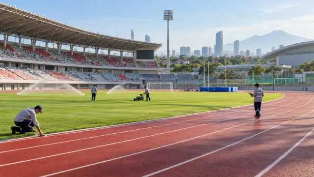 Ilustrasi arena olahraga dan lapangan untuk ajang multicabang